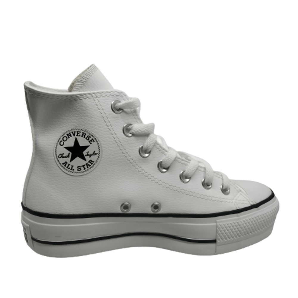 Tênis Converse All Star Chuck Taylor Hi Plataforma Couro - Branco