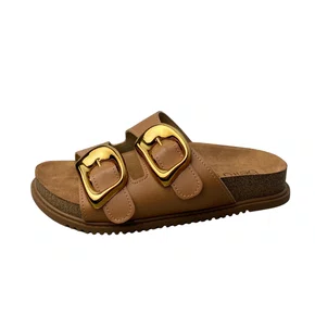 Birken Beira Rio Feminina Camel Fivela Dourada