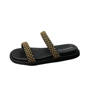 Birken Beira Rio Feminina Preto Dourado 