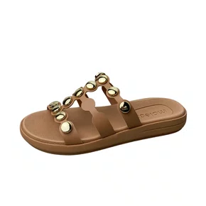 Birken Moleca Feminina Nude Ferragens Douradas 