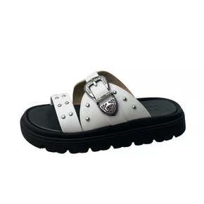 Birken Moleca Feminino Branco Fivela Prateada 