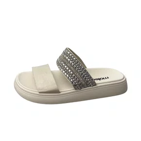 Birken Moleca Feminino Branco Off Tira Cravejada 