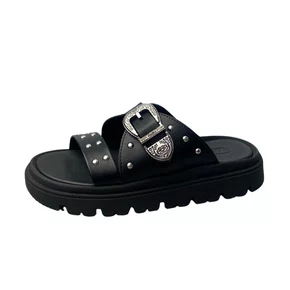 Birken Moleca Feminino Preto Fivela Prateada 