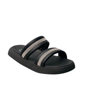 Birken Molekinha Infantil Feminina Preto Tira Cravejada 