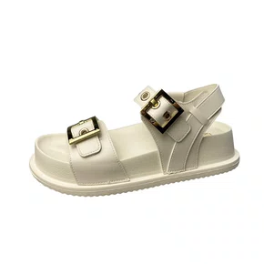 Birken Santinelli Feminina Marfim Fivelas Douradas