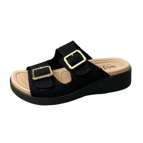 Birken Softli Feminina Preto Fivelas Douradas 