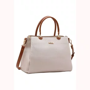 Bolsa Chenson Feminina Bege Fechamento Zíper 