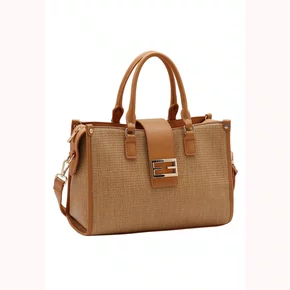 Bolsa Chenson Feminina Bege Ferragens Douradas 