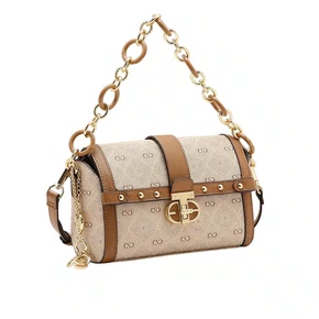 Bolsa Chenson Feminina Bege Ferragens Douradas 