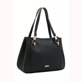 Bolsa Chenson Feminina Preta Ferragens Douradas