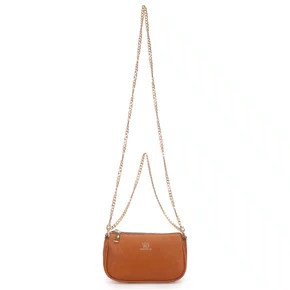 Bolsa Wj Feminina Caramelo Alças Douradas 