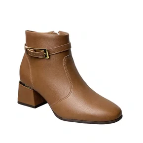 Bota Modare Feminina Caramelo Fecho Zíper 