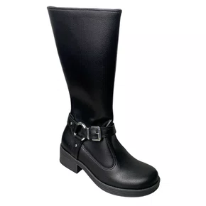 Bota Moleca Feminina Preto Cano Médio 