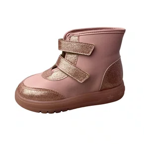 Bota Molekinha Feminina Infantil Rosa Luzes Led 