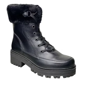 Bota Mooncity Feminina Preto Cadarço 