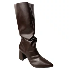 Bota Offline Feminina Brown Bico Fino 