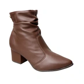 Bota Via Uno Feminina Cacau Salto Bloco 