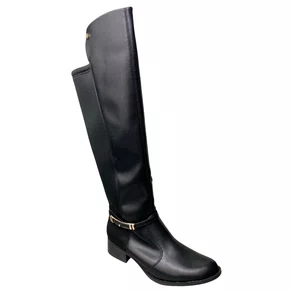 Bota Via Uno Feminina Preto Cano Alto
