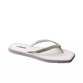 Chinelo L´amour Feminino Branco Glitter