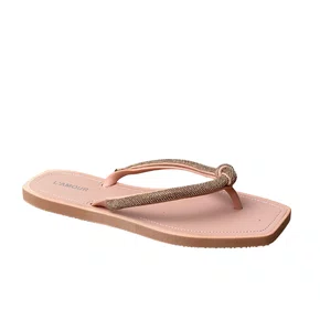 Chinelo L´amour Feminino Rose Tira Cravejada 