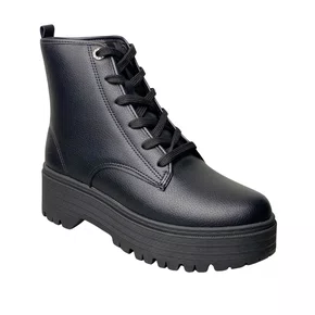 Coturno Moleca Feminino Preto Cadarço 