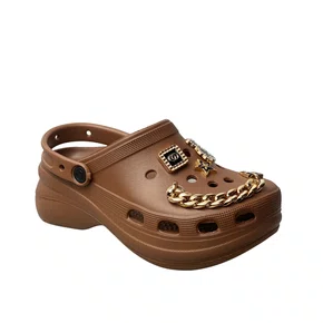 Crocs Nuvem Feminino Marrom  Acompanha Acessórios 