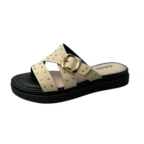 Flat Dakota Feminino Machiato Fivela Dourada