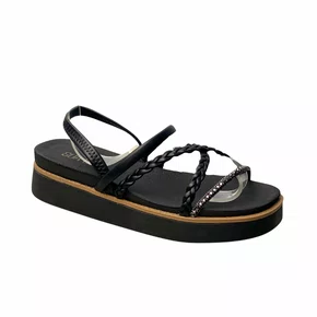 Flat Sua Cia Feminino Preto Tira Cravejada 