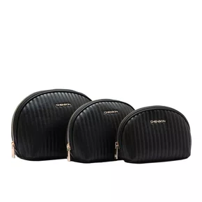 Kit Necessaire Chenson Feminino Preto Fecho Zíper 