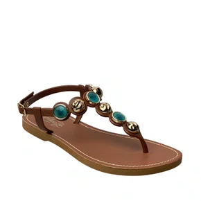 Rasteirinha Helena Be Feminina Café Fecho Fivela 