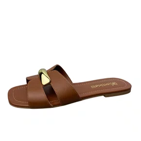 Rasteirinha Santinelli Feminina Caramelo Couro 