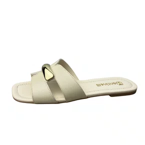 Rasteirinha Santinelli Feminina Marfim Couro 