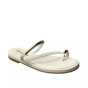 Rasteirinha Santinelli Feminina Marfim Ferragem Dourada