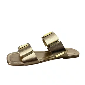 Rasteirinha Santinelli Feminina Ouro Light Ferragens Douradas 