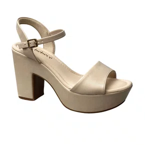 Sandália Bebecê Feminina Aveia Salto Bloco 