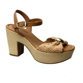 Sandália Bebecê Feminina Mocha Salto Bloco 