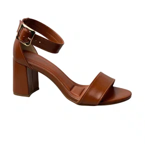 Sandália Bebecê Feminina Pecan Fivela Dourada 