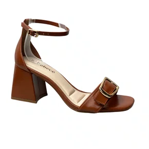 Sandália Bebecê Feminina Pecan Salto Bloco 