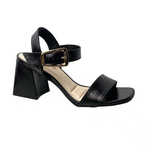 Sandália Bebecê Feminina Preto Salto Bloco 