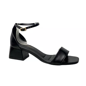 Sandália Bebecê Feminina Preto Salto Bloco 