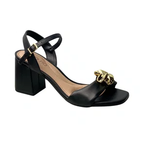 Sandália Beira Rio Feminino Preto Salto Bloco 