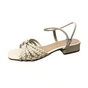 Sandália Helena Be Feminina Off White Tira Trançada