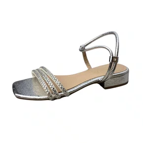 Sandália Helena Be Feminina Prata Tira Cravejada 