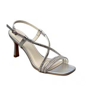 Sandália Helena Be Feminina Prata Tira Cravejada 