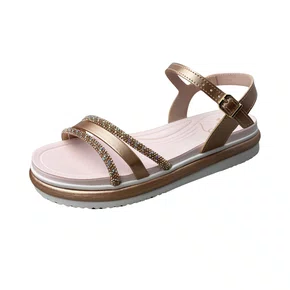 Sandália Mini Sua Cia Infantil Feminina Cobre Tira Cravejada 