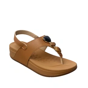 Sandália Modare Feminina Camel Pedrarias 