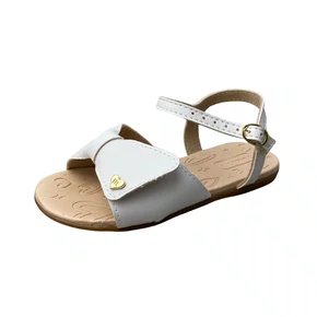 Sandália Molekinha Feminina Infantil Branca Laço