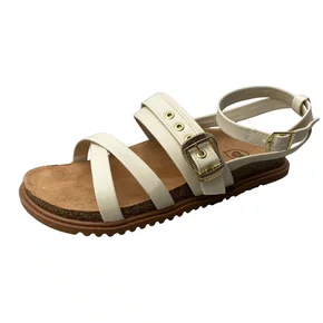 Sandália Molekinha Feminina Infantil Branco Off Fecho Fivela 