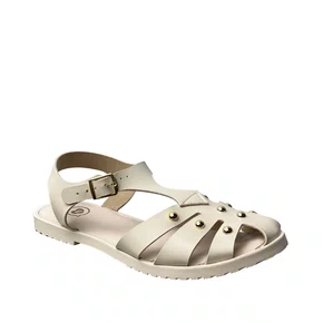 Sandália Molekinha Infantil Feminina Branco Off Fecho Fivela 