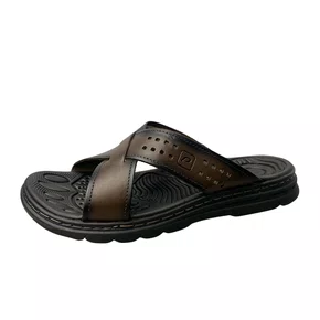 Sandália Pegada Masculina Cravo Couro 